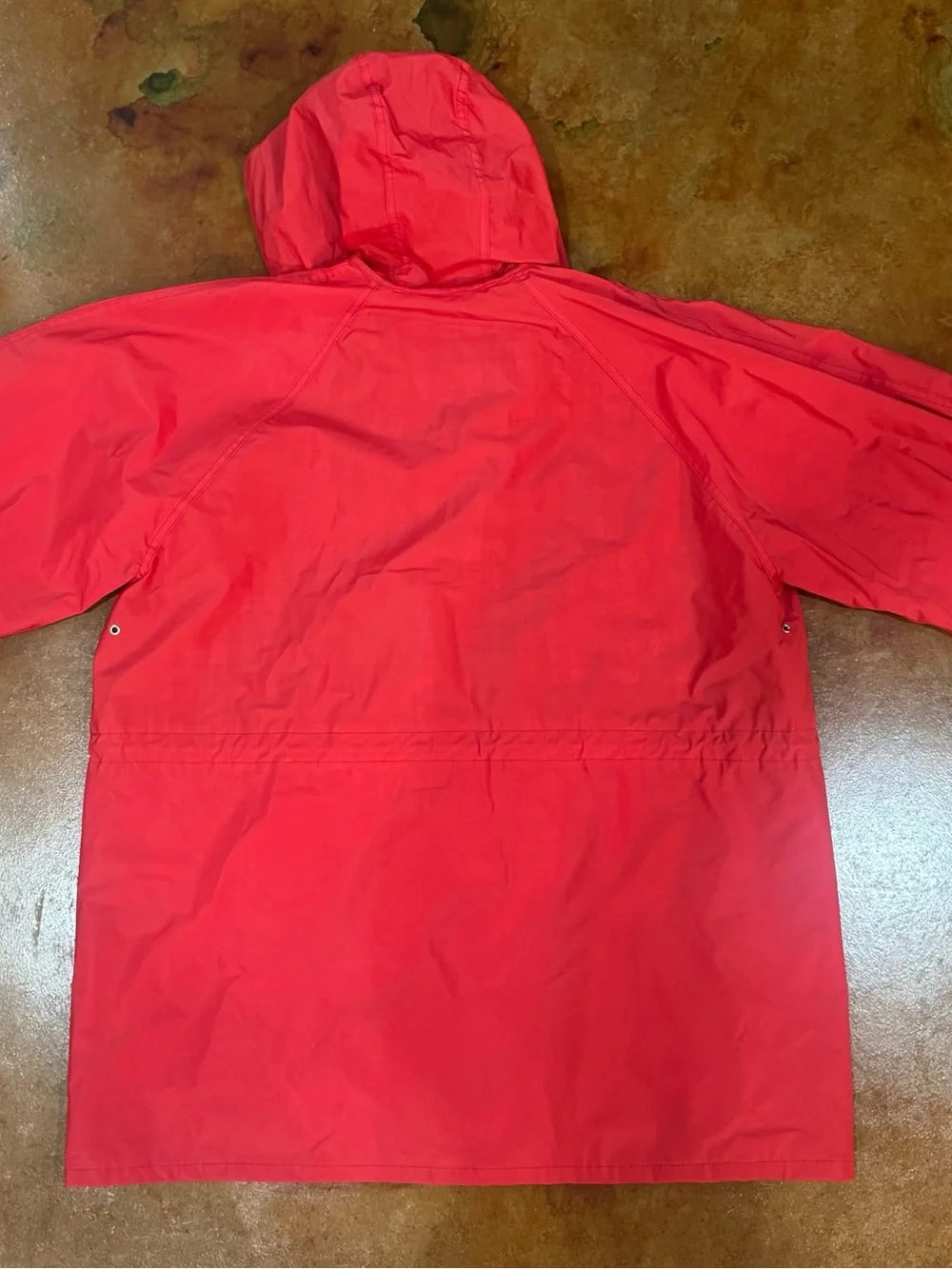 totes Women’s Red Hooded Rain Jacket With Plaid Lining Size L